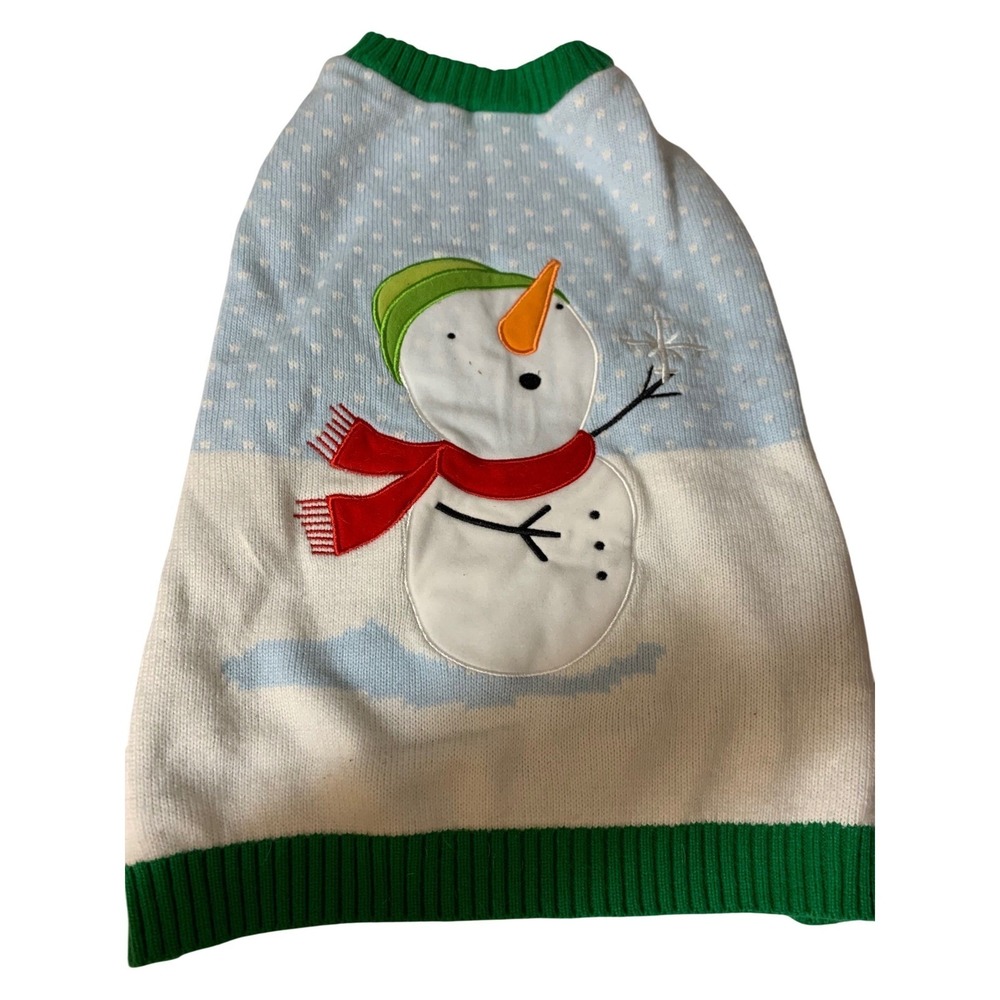 Mitford Snowman Hallmark Christmas Dog Sweater LG Holiday Knit Pet Vest
